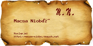 Macsa Niobé névjegykártya